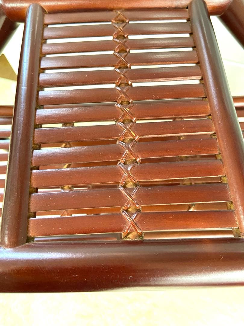 八角型飾り棚　茶器棚　珍品収納　コレクション棚　竹工芸　茶道具　アンティーク