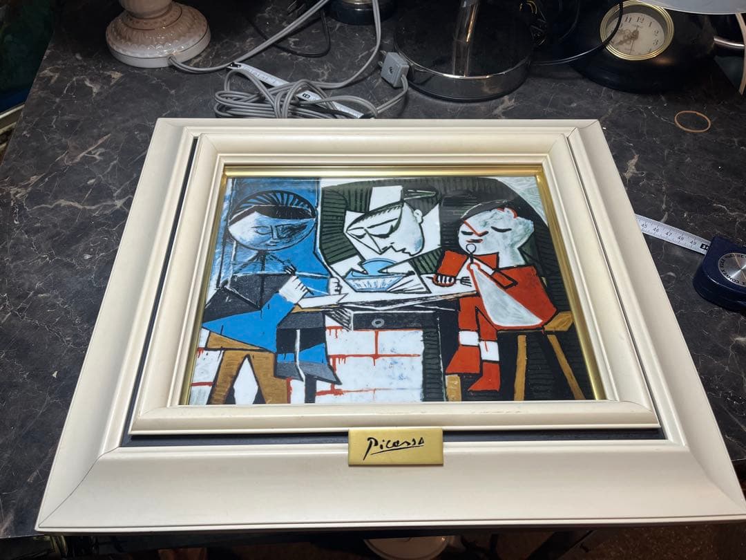 パプロピカソ陶板画、ピカソ142／300、ピカソ陶板画、お子様の食事、陶版画