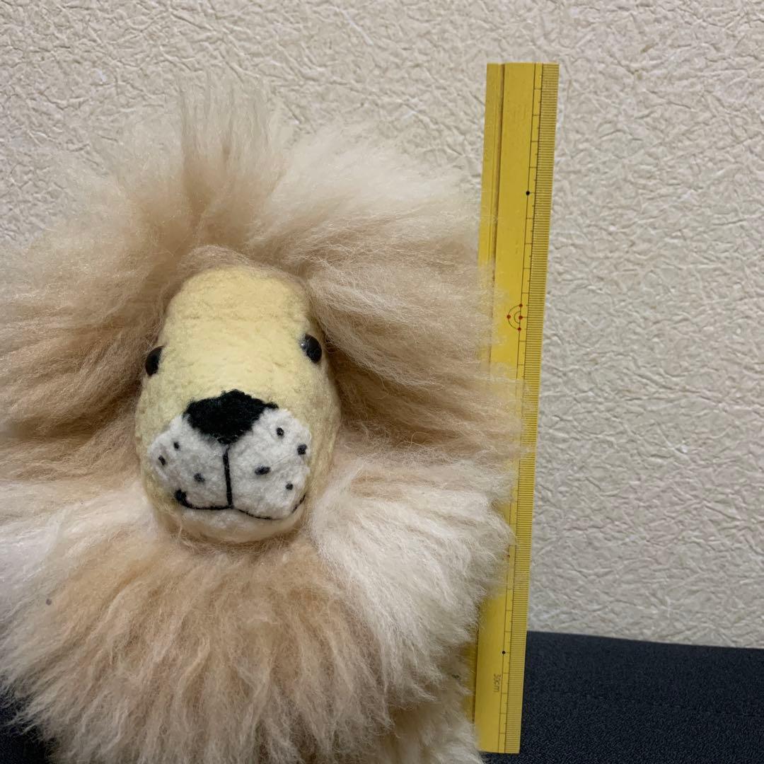 ‼️28cm‼️ ベビーアルパカ100%毛革 自然な色　ライオンぬいぐるみ　人形