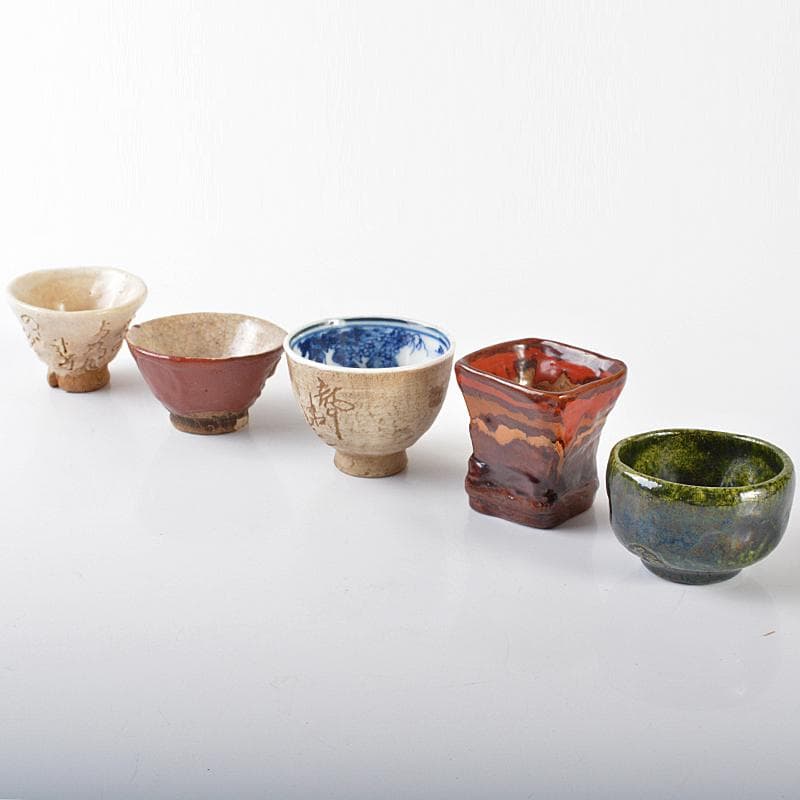 煎茶道具　青木木米　太田垣連月など　五種盃　茶器　H　R6527