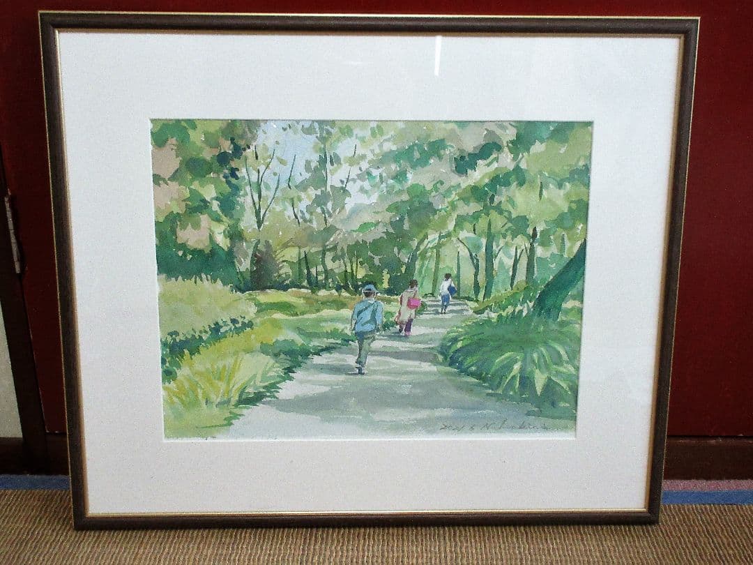 水彩画「散策の道」