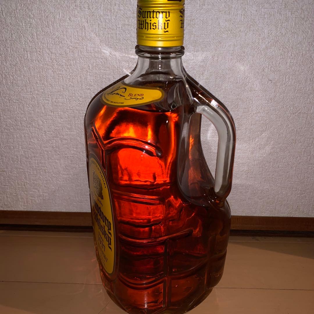サントリーウイスキー 取っ手付き ガラス ボトル 角瓶 1920ml 終売品