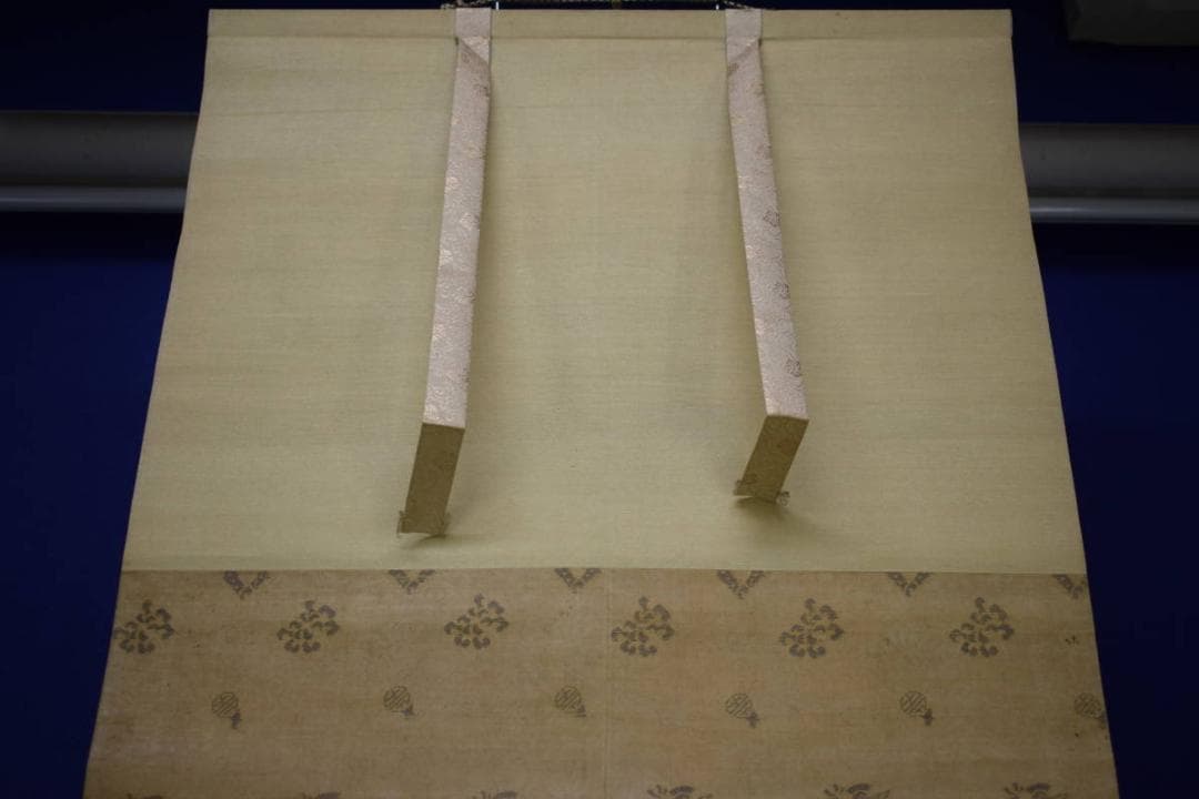 模写/雪舟等楊/山水図/絹表装/布袋屋掛軸HH-858