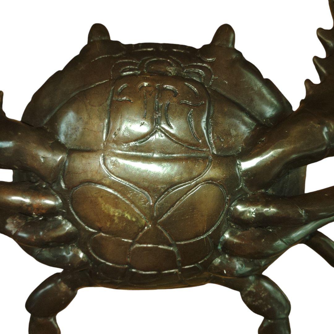 蟹の置物　金属製　高さ30cm、幅37.5cm