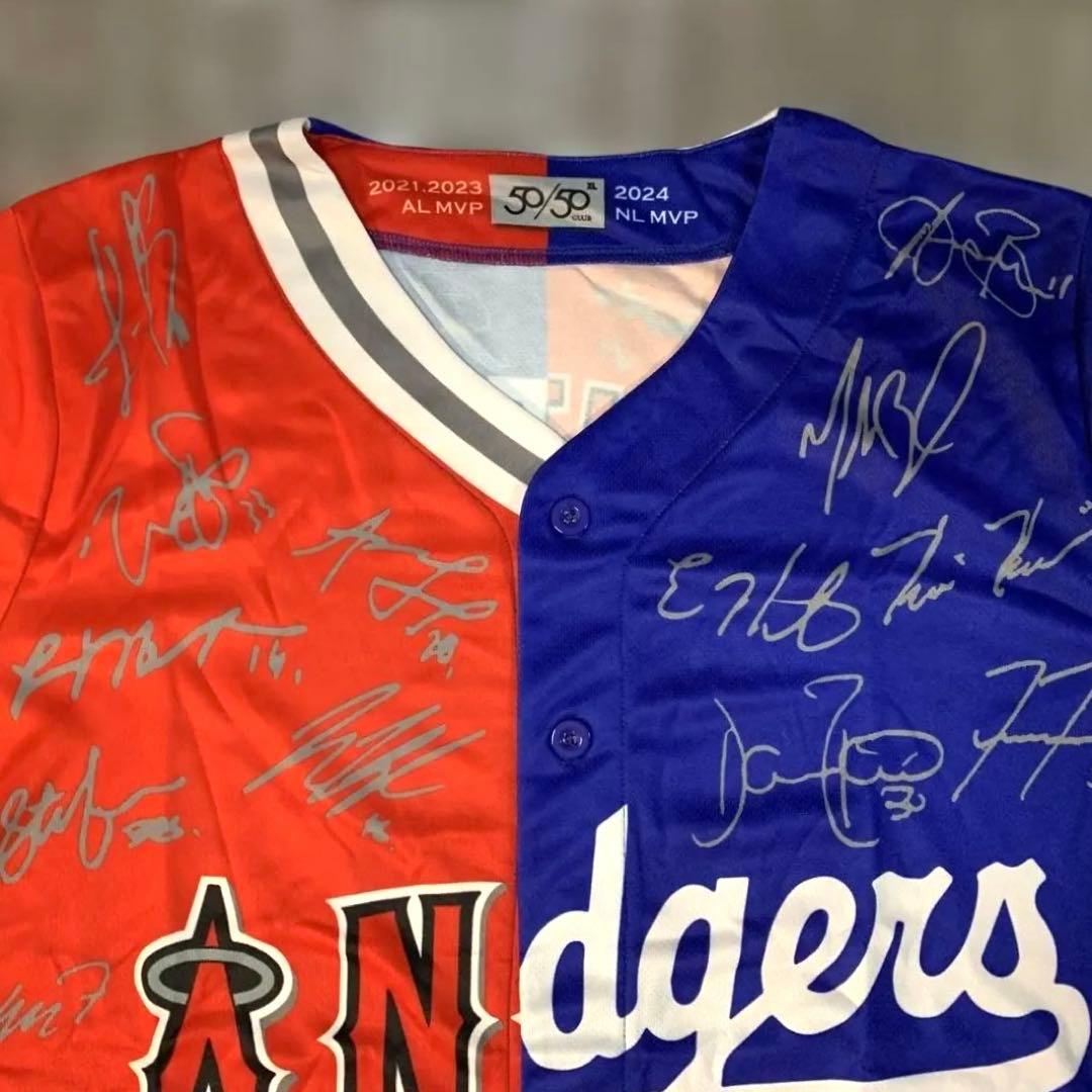 大谷翔平　2024　フルメンバーサイン ミックスユニフォーム　エンジャース