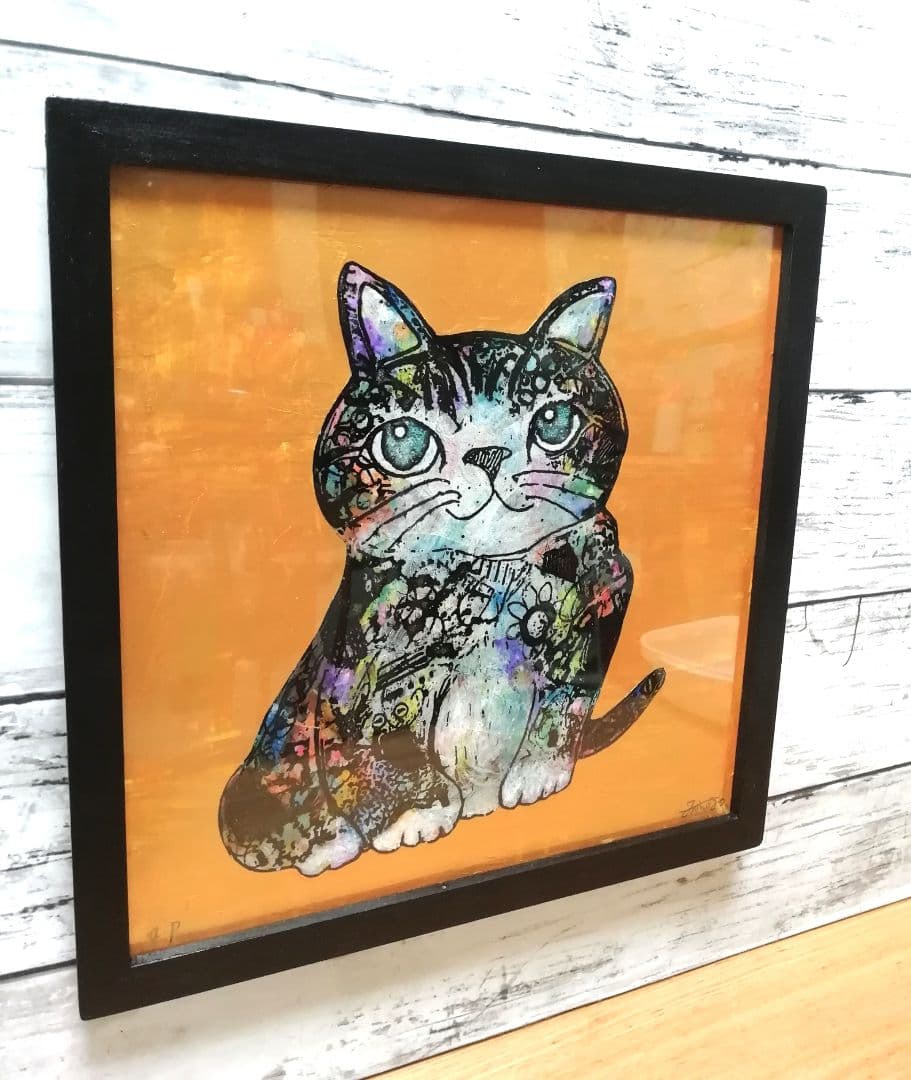 ご確認ページ　左耳の先ピンクに　あと全体的に明るく彩色+猫部分をツヤ出し