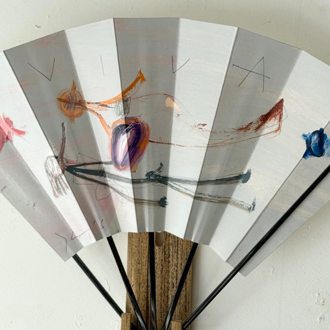 【師：鯉江良二】中島勝乃利/絵　『viva万歳①』　飾扇（宮脇売扇庵仕立）