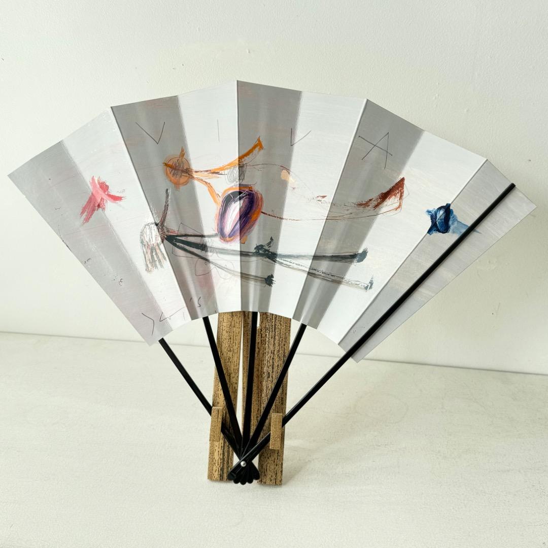 【師：鯉江良二】中島勝乃利/絵　『viva万歳①』　飾扇（宮脇売扇庵仕立）