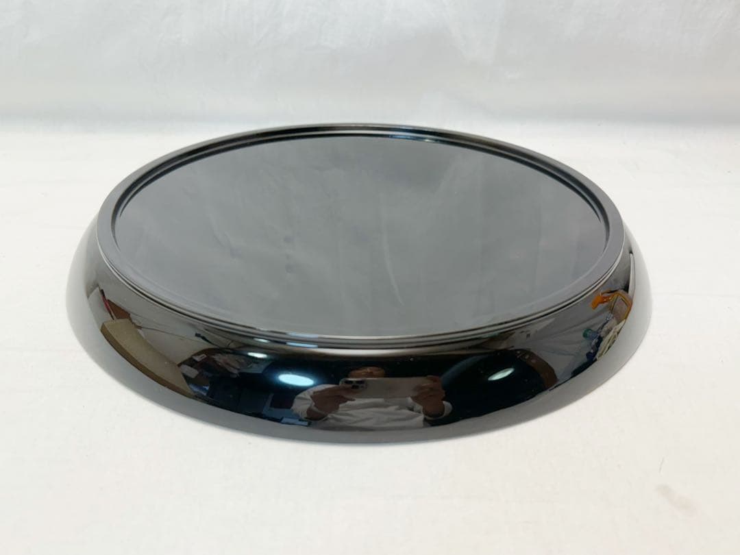 未使用 茶道具 黒塗 螺鈿細工 青貝 八卦盆 丸盆 茶器 元箱