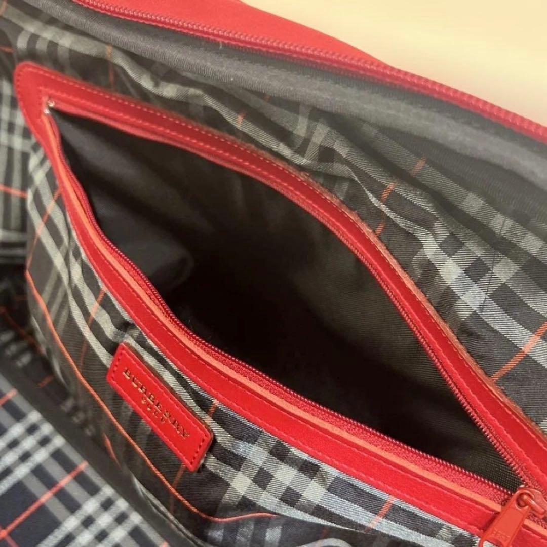 【美品】 BURBERRY GOLF ボストンバッグ 赤✕チェックバーバリー