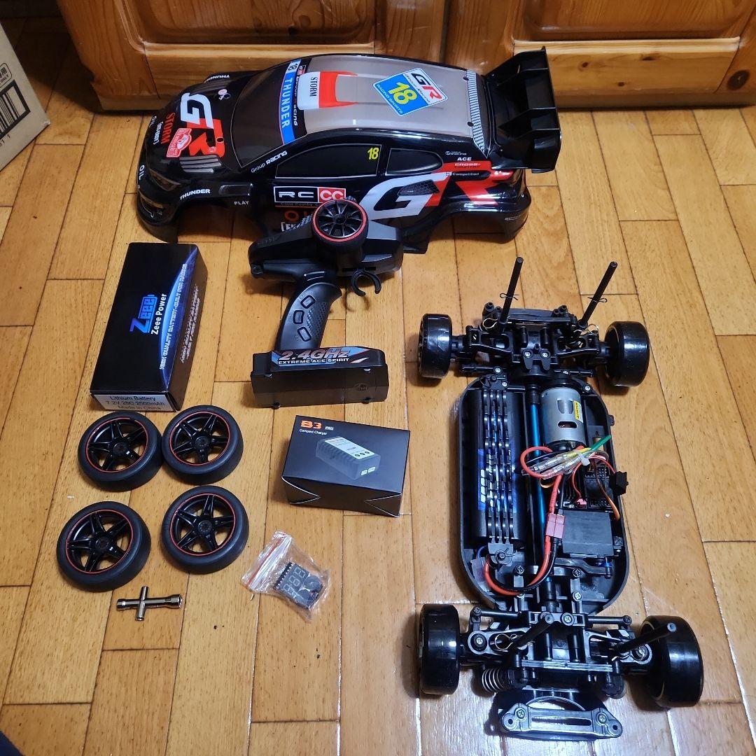 タミヤ ドリフト ラジコン フルセット　TT01　　黒　ラリー　ボディ　tt02