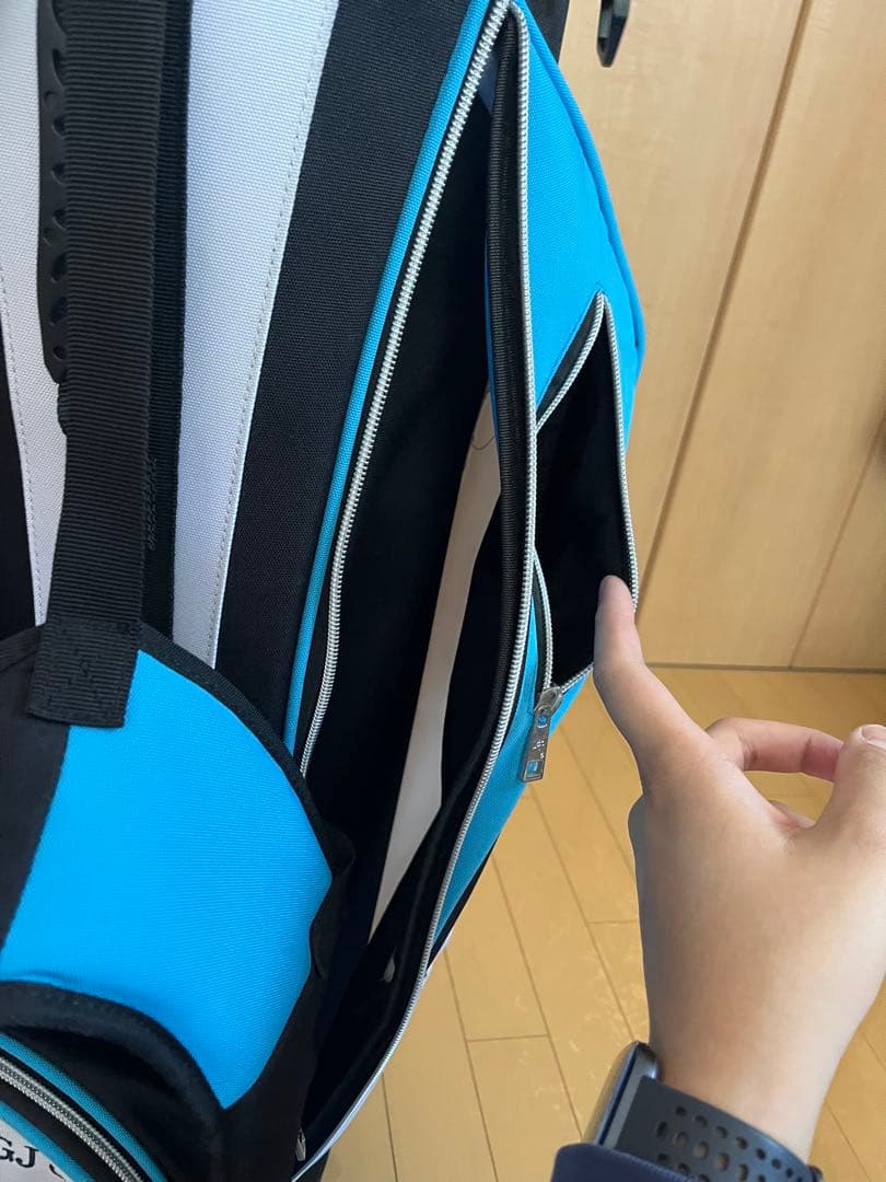 【ほぼ未使用】TYGJ golf キャディバッグ スタンド型 ブラック/ブルー