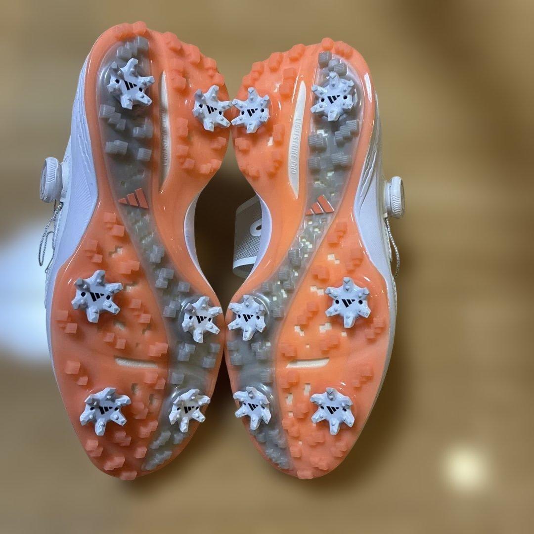 新品未使用！adidas ゴルフシューズ 女性用 ホワイト/オレンジ