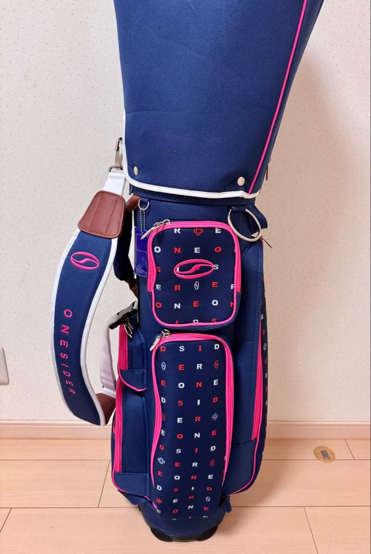 ミスターガラポンONE SIDE ゴルフバッグ ネイビー ピンク