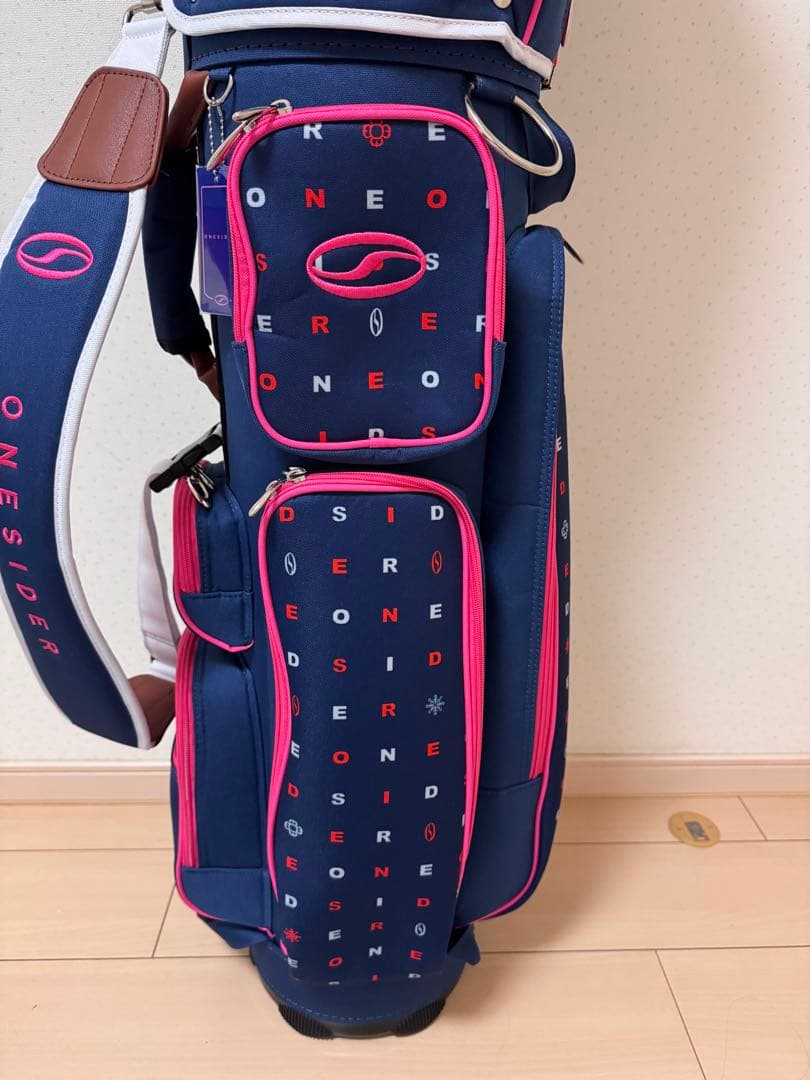 ミスターガラポンONE SIDE ゴルフバッグ ネイビー ピンク