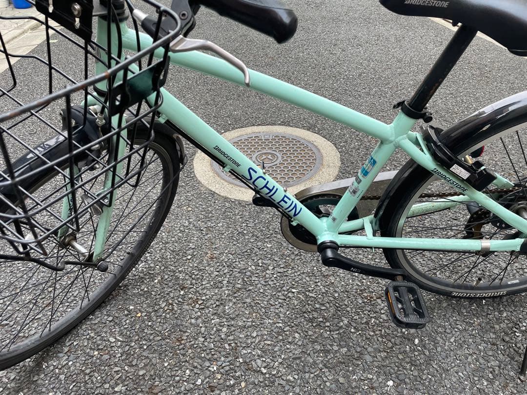 ブリヂストン24インチSCHLEIN 子供用自転車 ミントグリーン 前カゴ付き