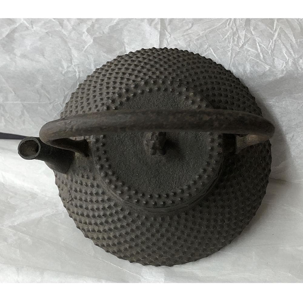 y009 人間国宝 鈴木盛久 霰紋 小型 鉄瓶 高さ14cm 小鉄瓶 茶道具