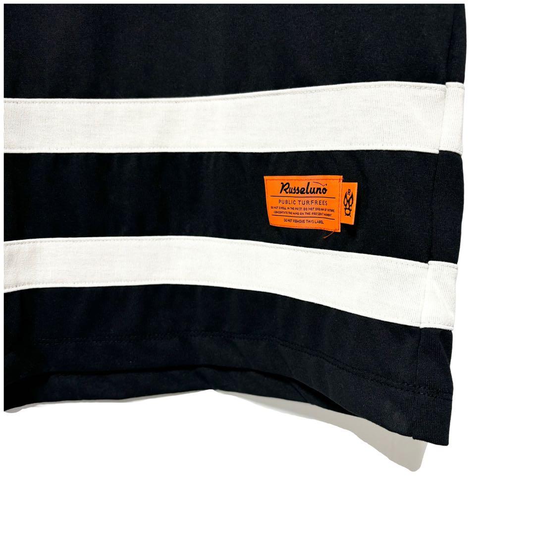 ラッセルノ ゴルフ グラフィック プリント S/S モックネック ブラック M