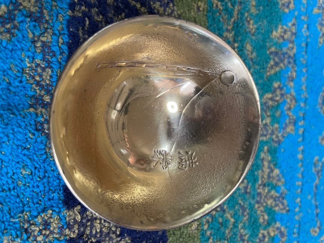 満蒙　皇軍兜杯　2客セット　桐箱入り　軍杯　ヘルメット　金属製