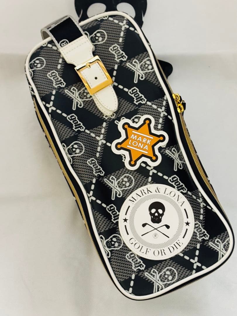 MARK & LONA スカルモノグラム シューズケース 美品