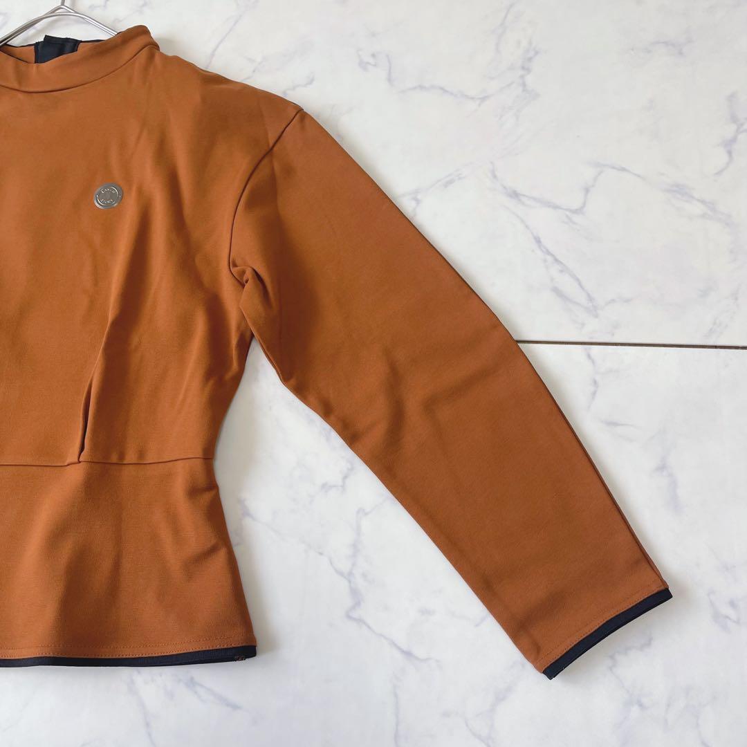 【未使用級】ランバンスポール ペプラム パイピング 長袖シャツ バックジップ38