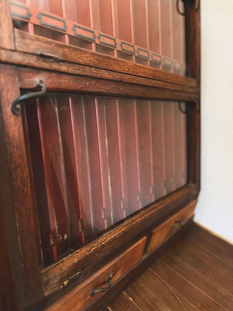 アンティーク ガラス ショーケース キャビネット 什器 ディスプレイ