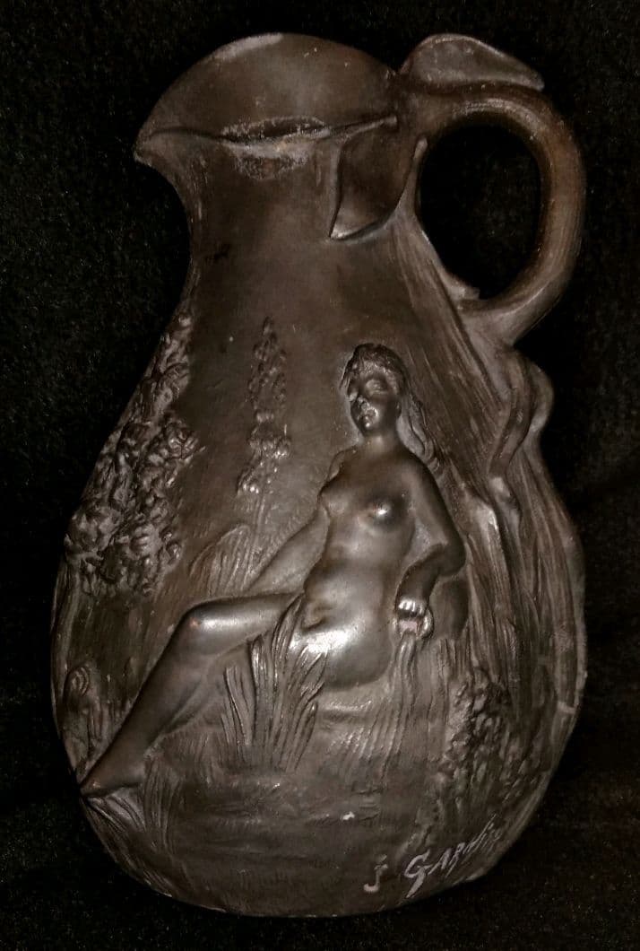 フランスアンティーク花瓶水差しピッチャーピシェアール・ヌーヴォーロココ女神高級