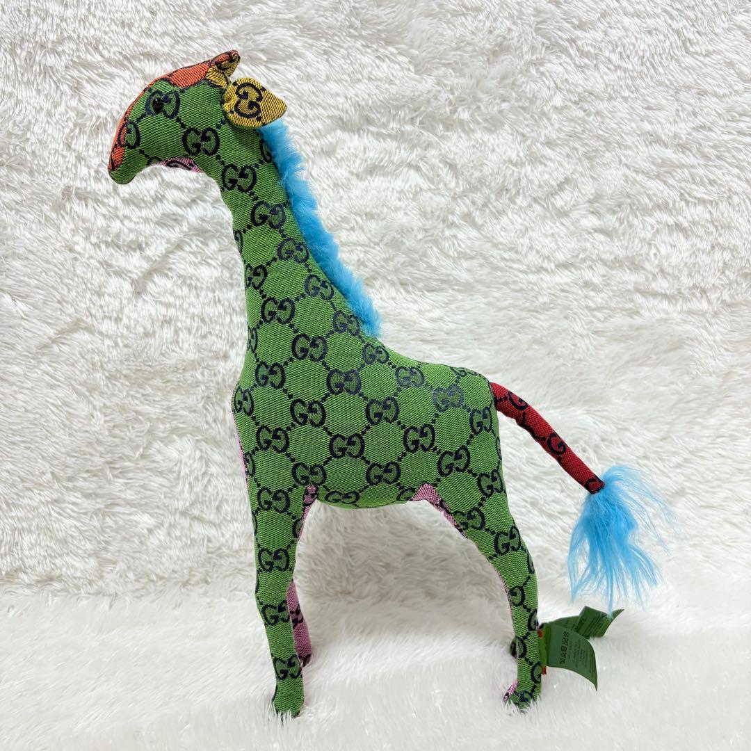 GUCCI グッチ デコラティブ キリン GG柄 ぬいぐるみ グリーン