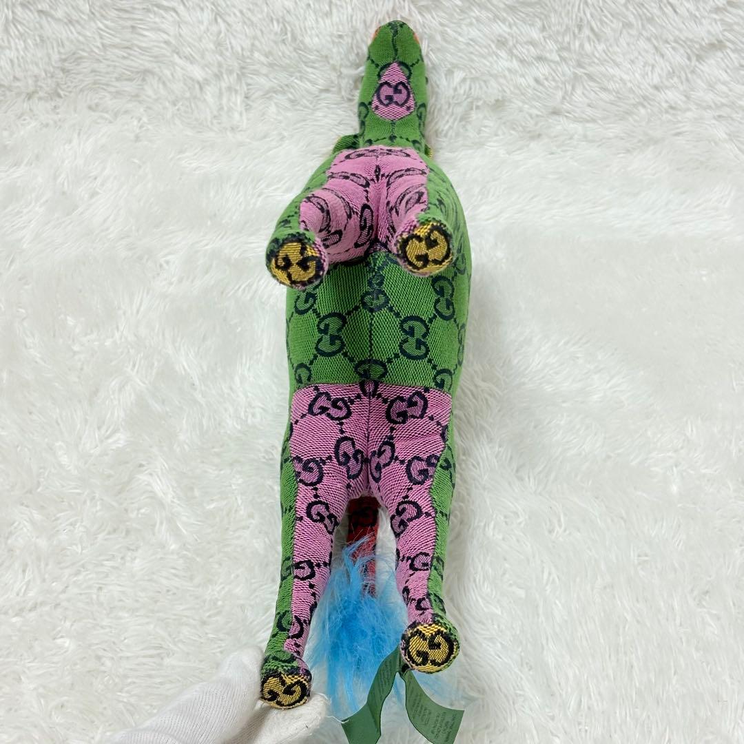 GUCCI グッチ デコラティブ キリン GG柄 ぬいぐるみ グリーン