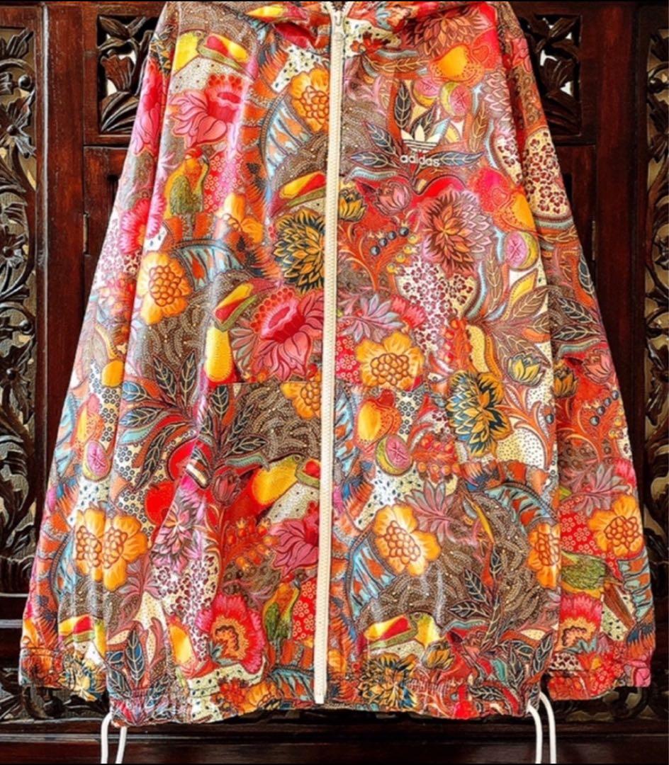 アディダス 南国 花柄 ジャージ ナイロンジャケット ウィンドブレーカー