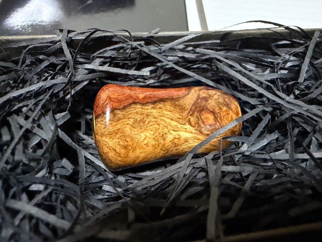 シマノxわたらせ樹脂工房　カーディフ　花梨紅白ハンドルノブ　左