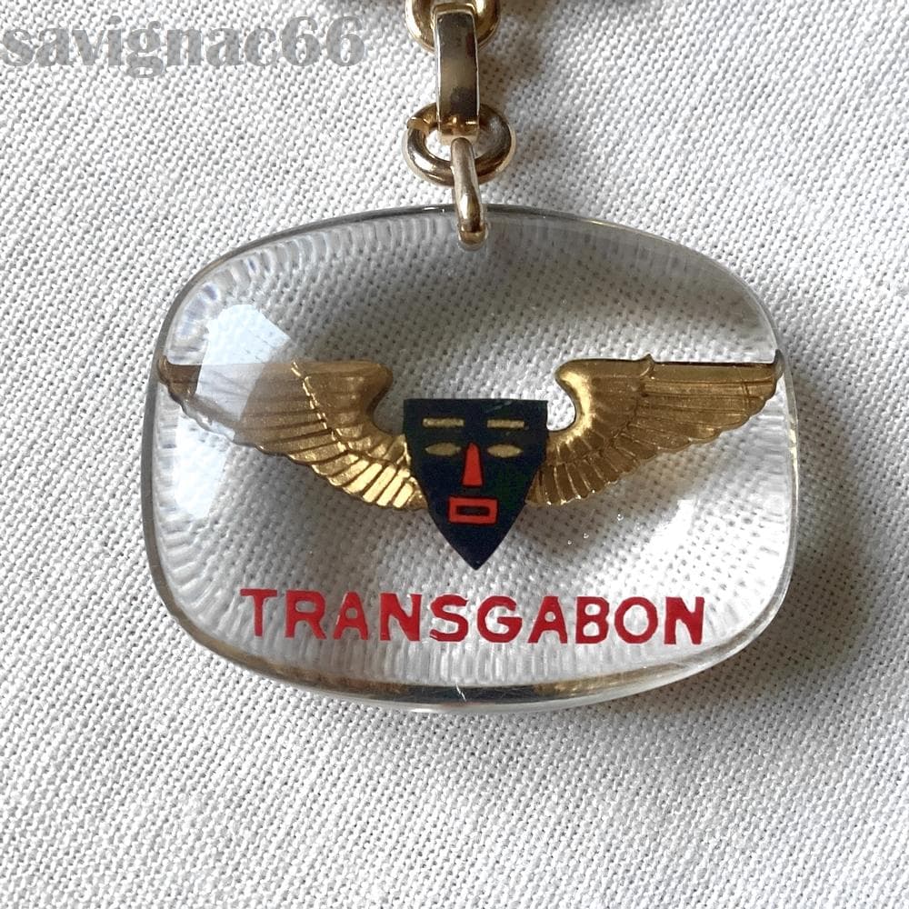 60s フレンチキーホルダー ブルボン TRANSGABON 航空 ガボン共和国