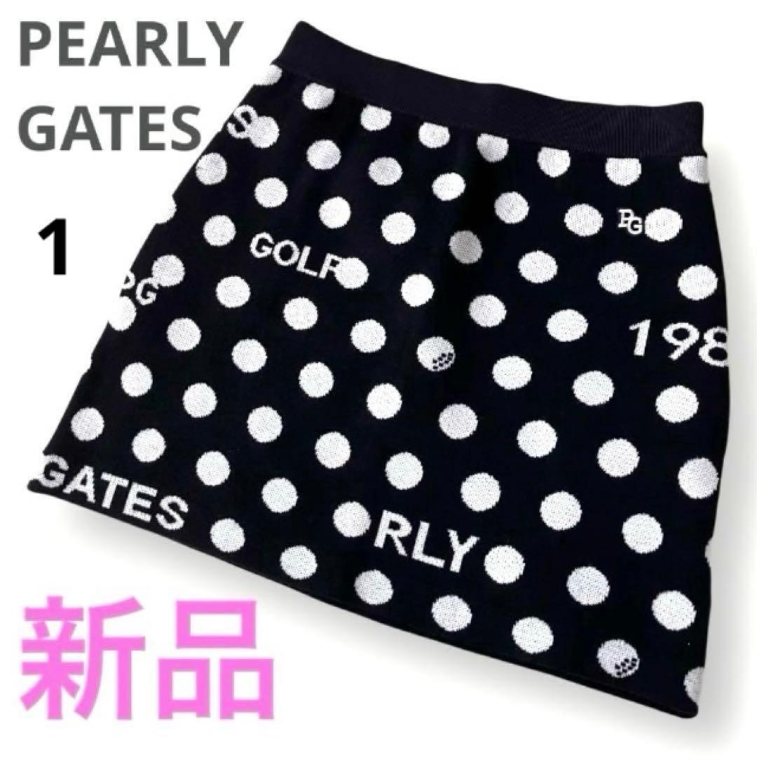 【35,200円新品】パーリーゲイツ ウール混 ジャカードロゴドット柄スカート