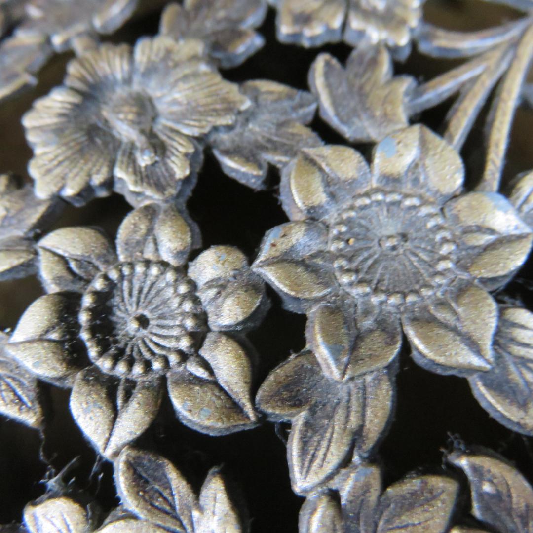 香炉 銘 宏采 茶道具 工芸 金属 真鍮 銅 花 豪華絢爛