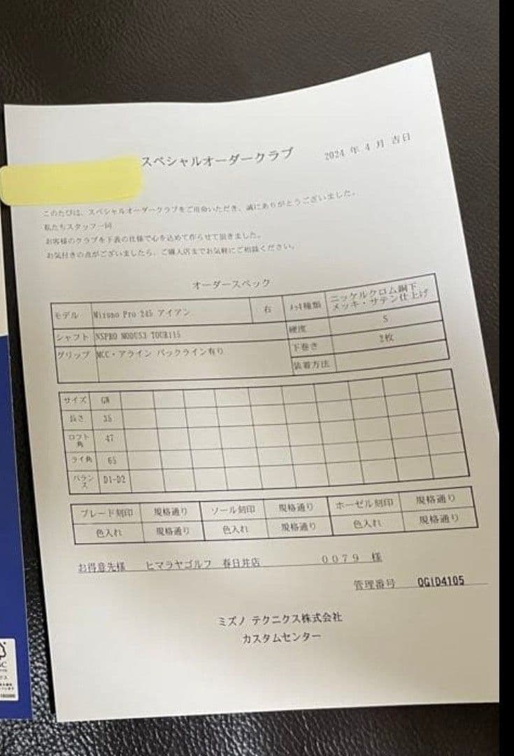 【ナイト】ミズノプロ245 モーダス115S　6~P,G　アイアンセット