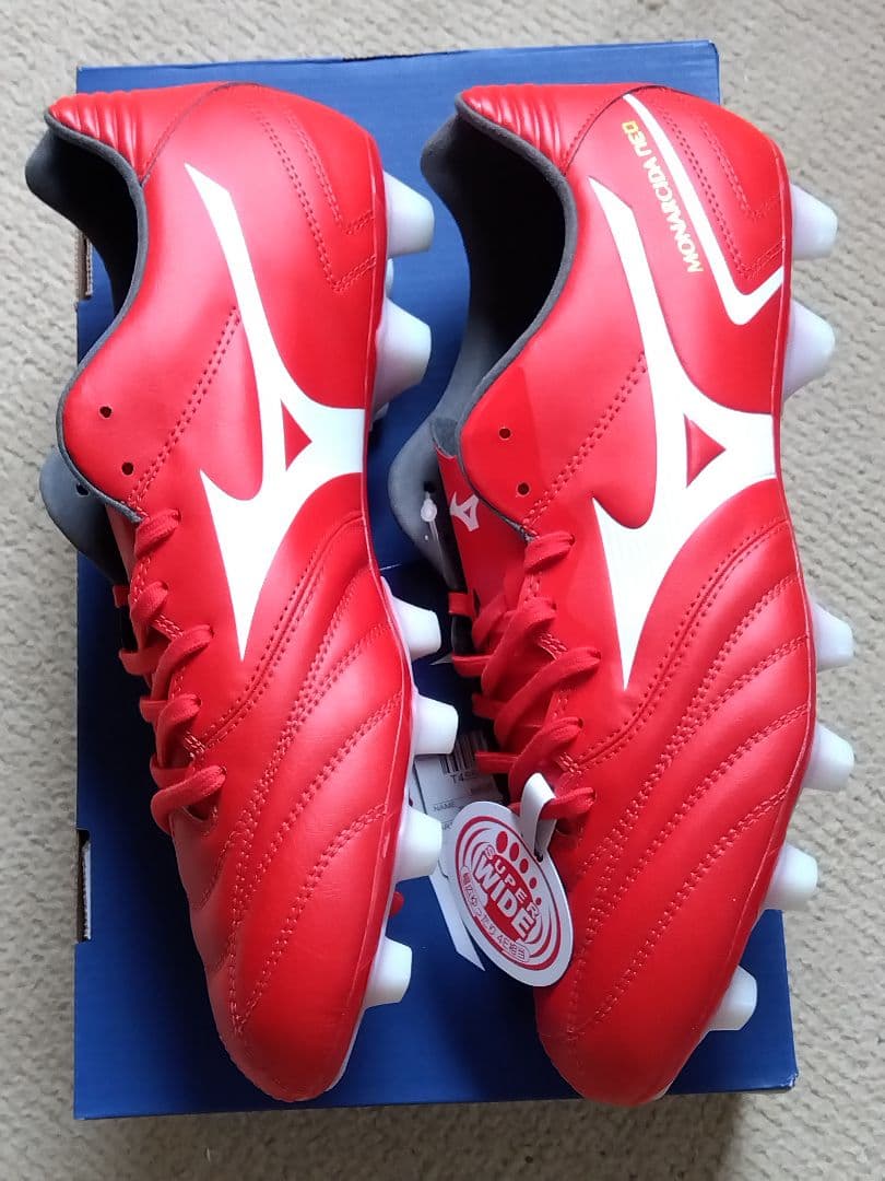 スパイク／サッカー・ラグビー用／ミズノ／24.5／赤／P1GA210401／新品