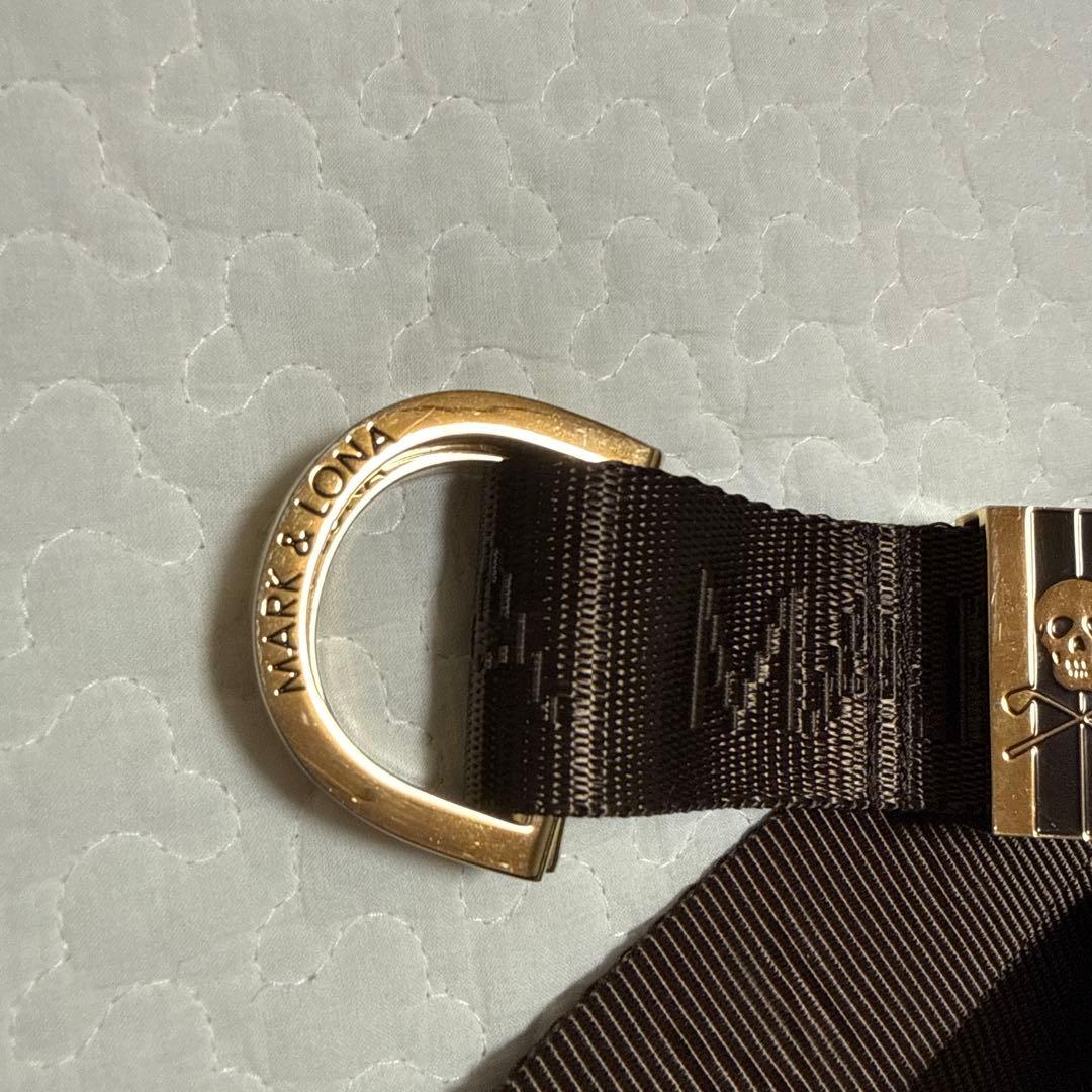 MARK&LONA ベルト　ゴールド　茶