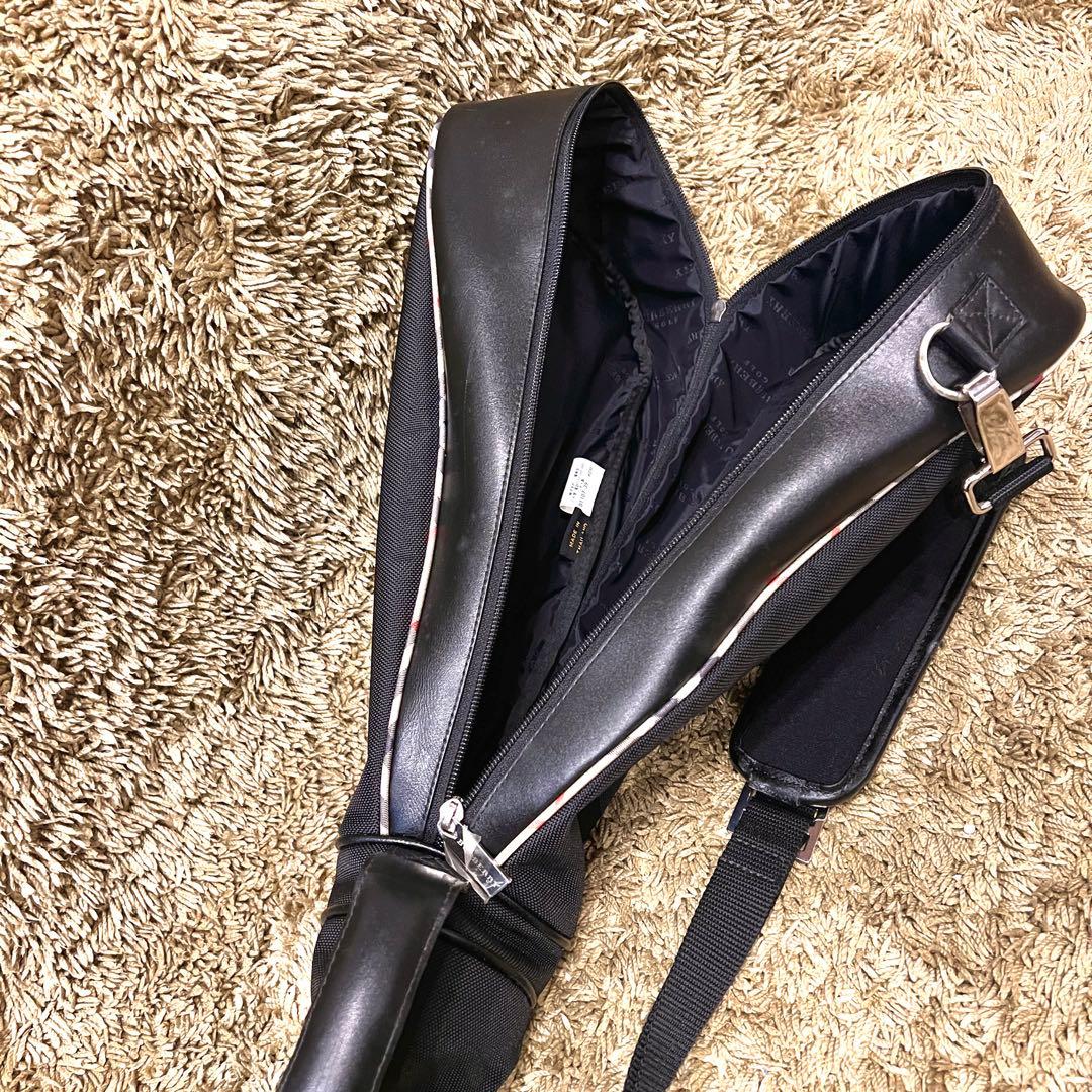 希少　BULBERRY 三陽商会品　ゴルフバッグ　クラブバッグ　ブラック　レザー