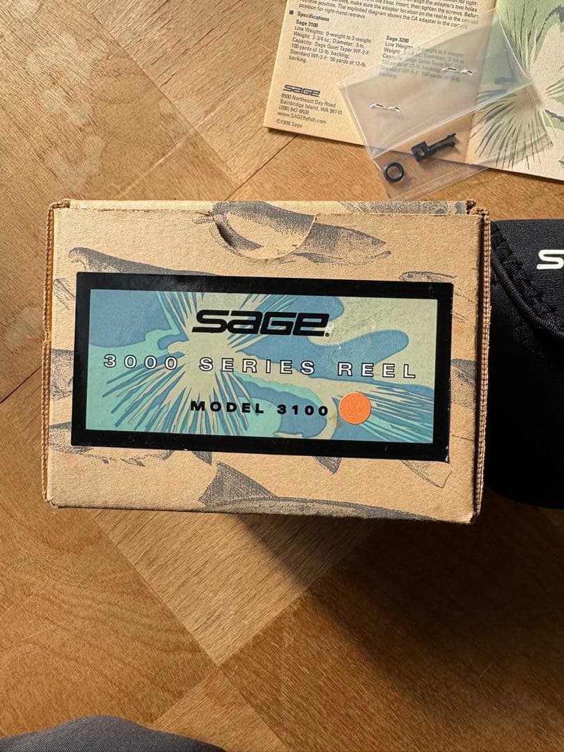 sage フライリール　ブラック メタル製 ケース　予備部品　箱付き