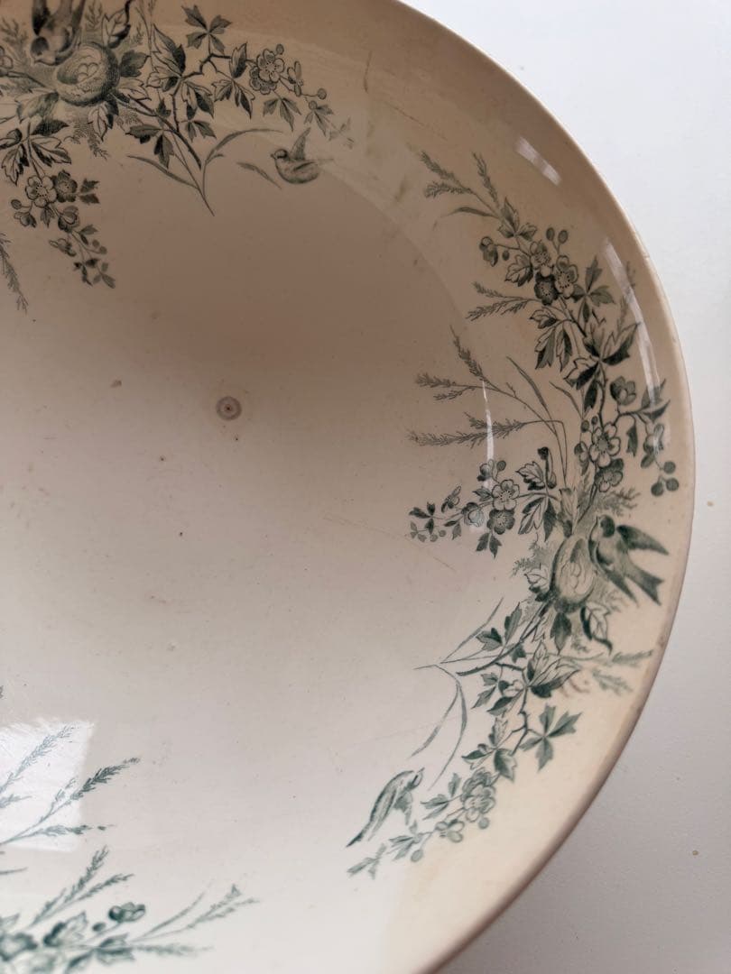 フランスアンティーク陶器クレイユモントローベイスンボウル