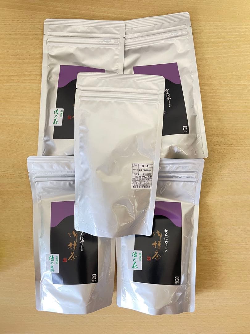 上林抹茶の後の森100g袋*5+100g缶*5