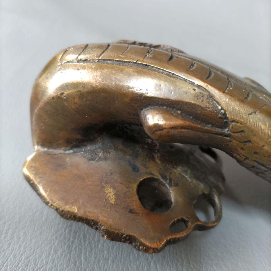 銅製龍置物　如意