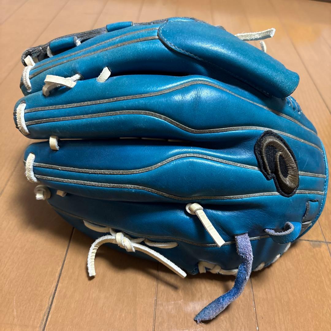 asics 青 軟式野球グローブ
