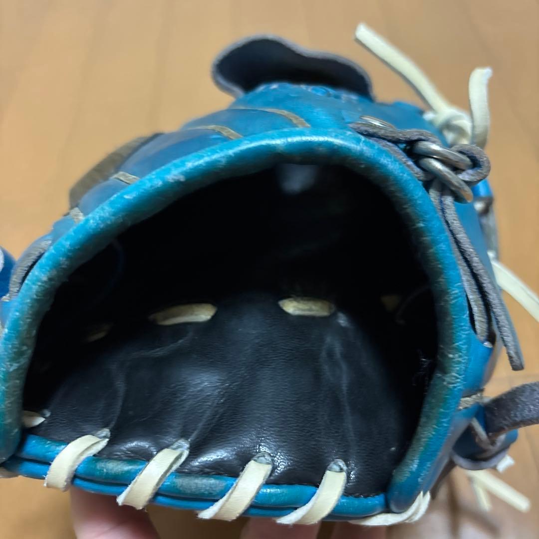 asics 青 軟式野球グローブ
