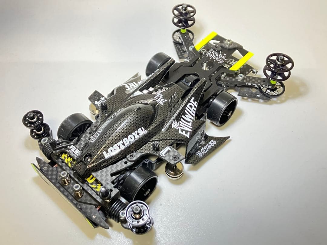 ミニ四駆完成品MSフレキ　サンダーショットMkⅡ カーボンパターン