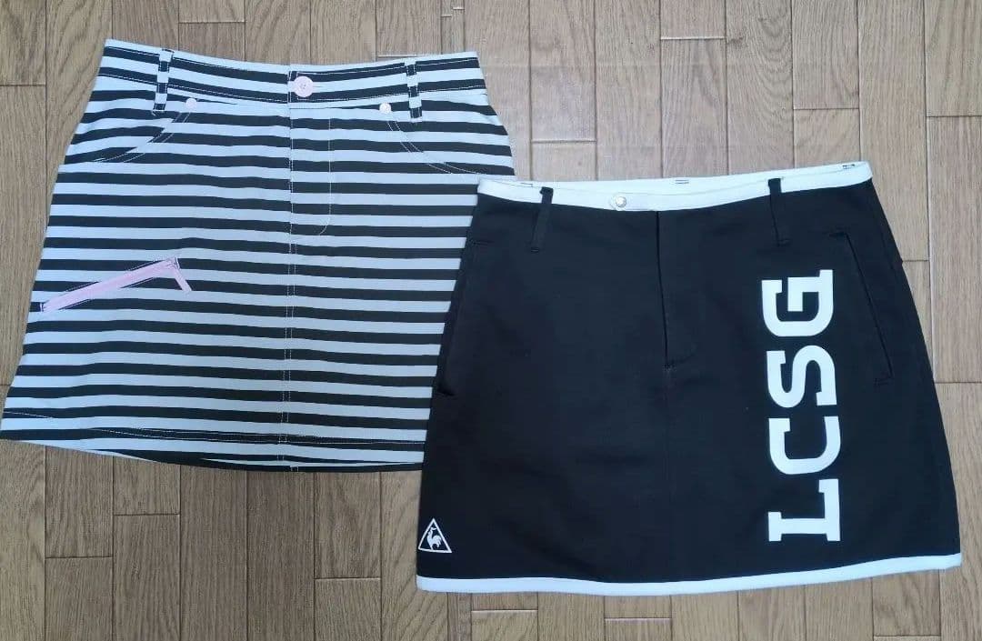 Le Coq Sportif ゴルフウェア 黒×白 コーデセット／サイズ7（S）
