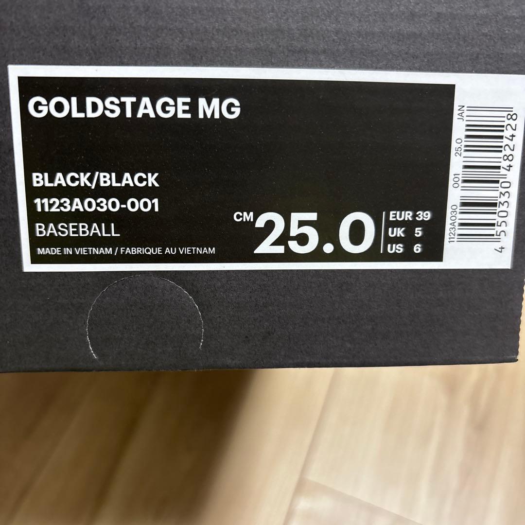 新品　アシックス　野球　スパイク　ゴールドステージMG ブラック　25.0