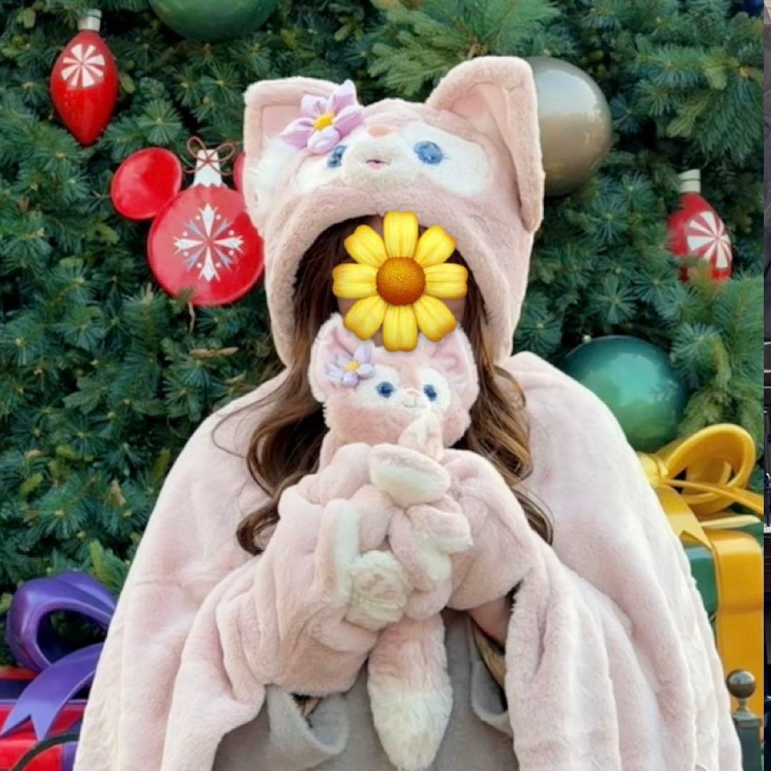 【上海ディズニー】【お値下げ】3wayリーナベルポンチョ クッションブランケット