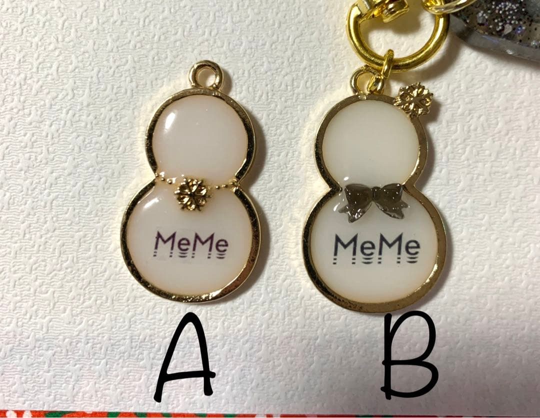 Man レジンキーホルダー ハンドメイド スノードーム 雪だるま