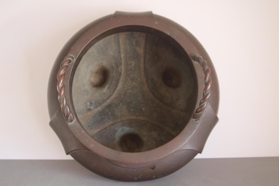 【海】【特大】中国古美術 清時代銅香炉【大明宣徳年製】在銘 重量約：5800ｇ